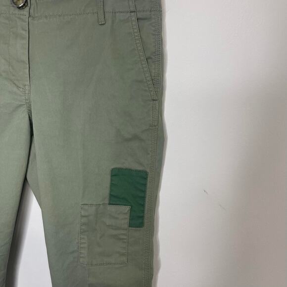 Ann Taylor Loft women's size 8 khaki loden green pants chinos patch detail trend - Picture 2 of 13